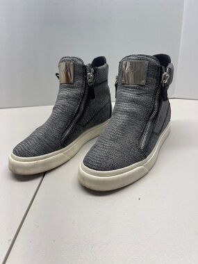 GIuseppe Zanotti Silver Runway Zipper Sneakers / G. ZANOTTI Size  36